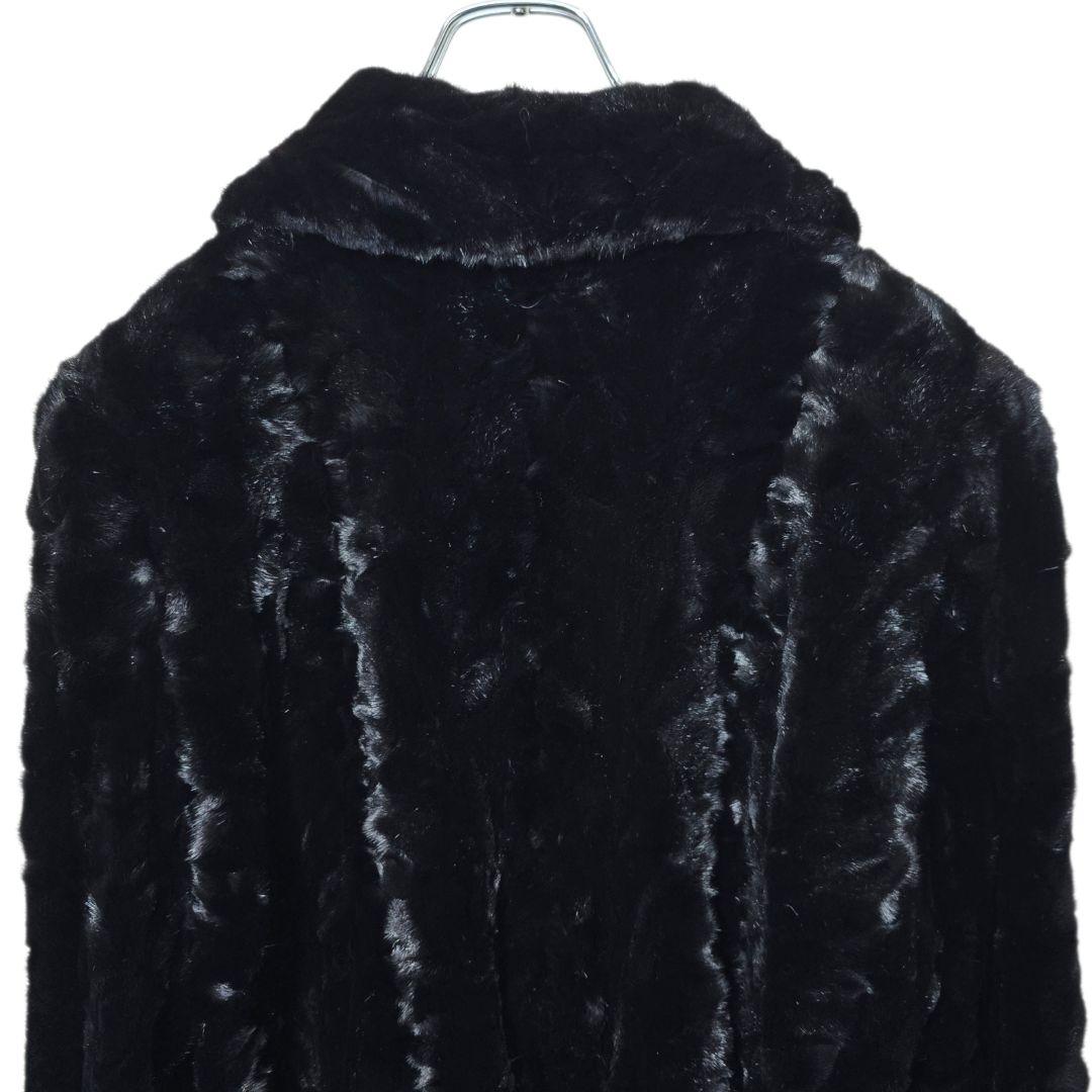 EMBA エンバ ミンク ロング コート 毛皮 裏地総柄 ブラック - メルカリ