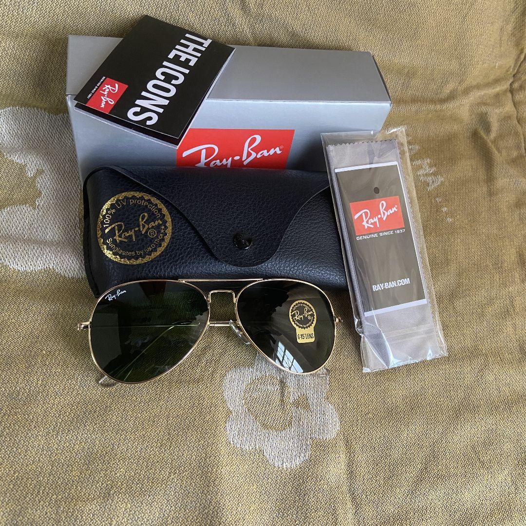 RB3025 Ray-Ban アビエーターサングラス ゴールド Bjwb