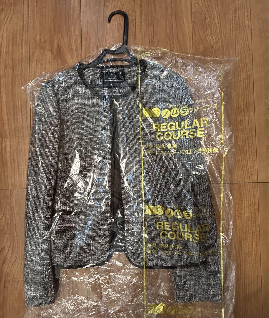 美品★ラメツイードノーカラー ジャケット、ブラウスセット