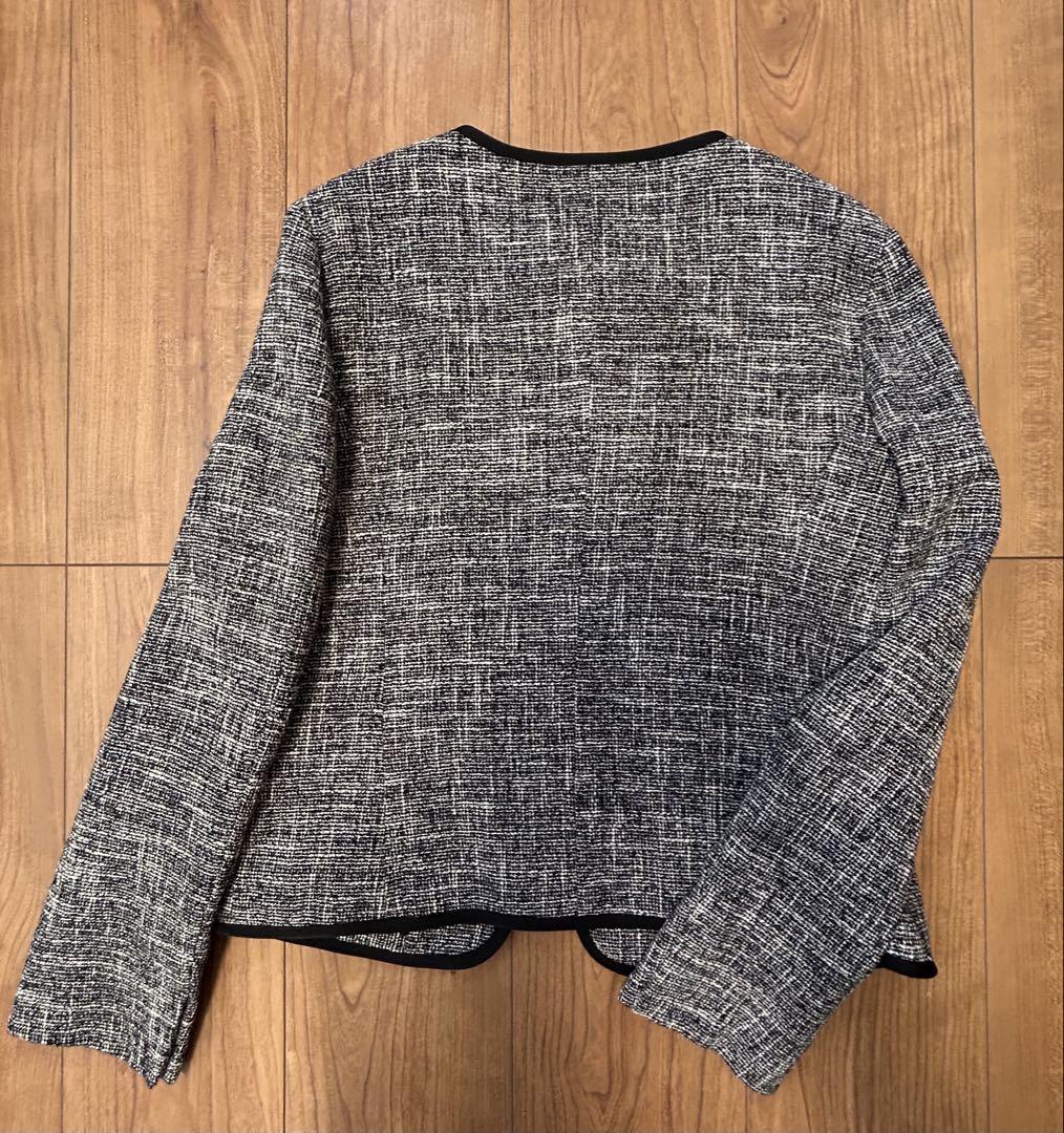 美品★ラメツイードノーカラー ジャケット、ブラウスセット
