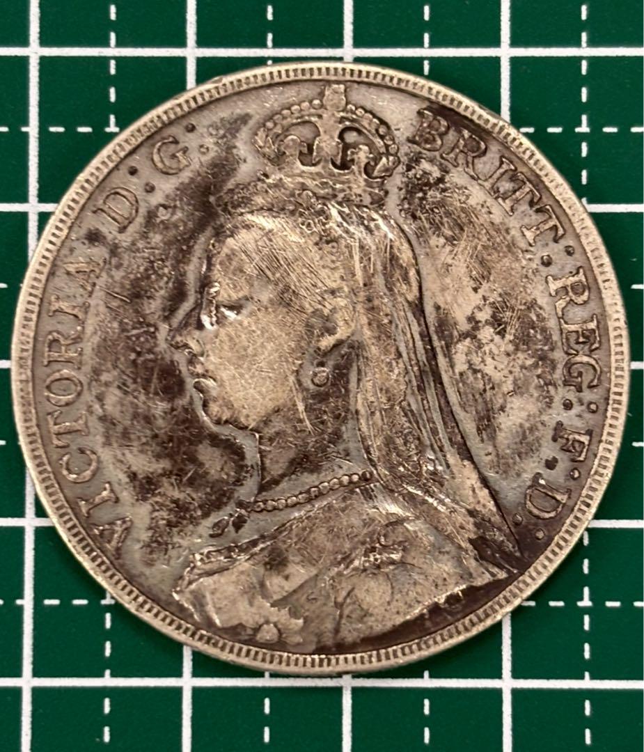 大英帝国1889年ヴィクトリア女王 ジュビリーヘッド クラウン大型銀貨