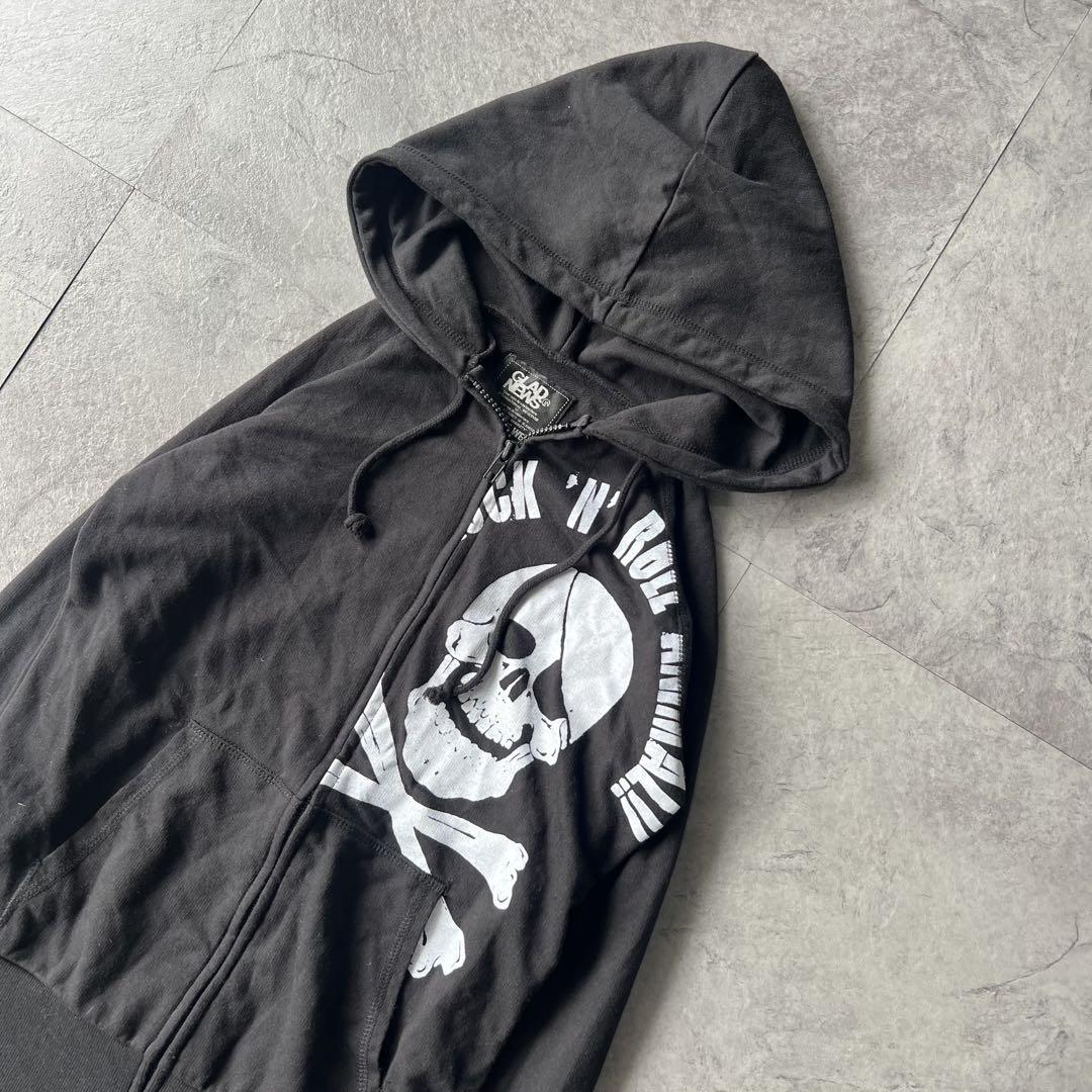 トップス \"Gladnews\"Skull Zip Hoodie