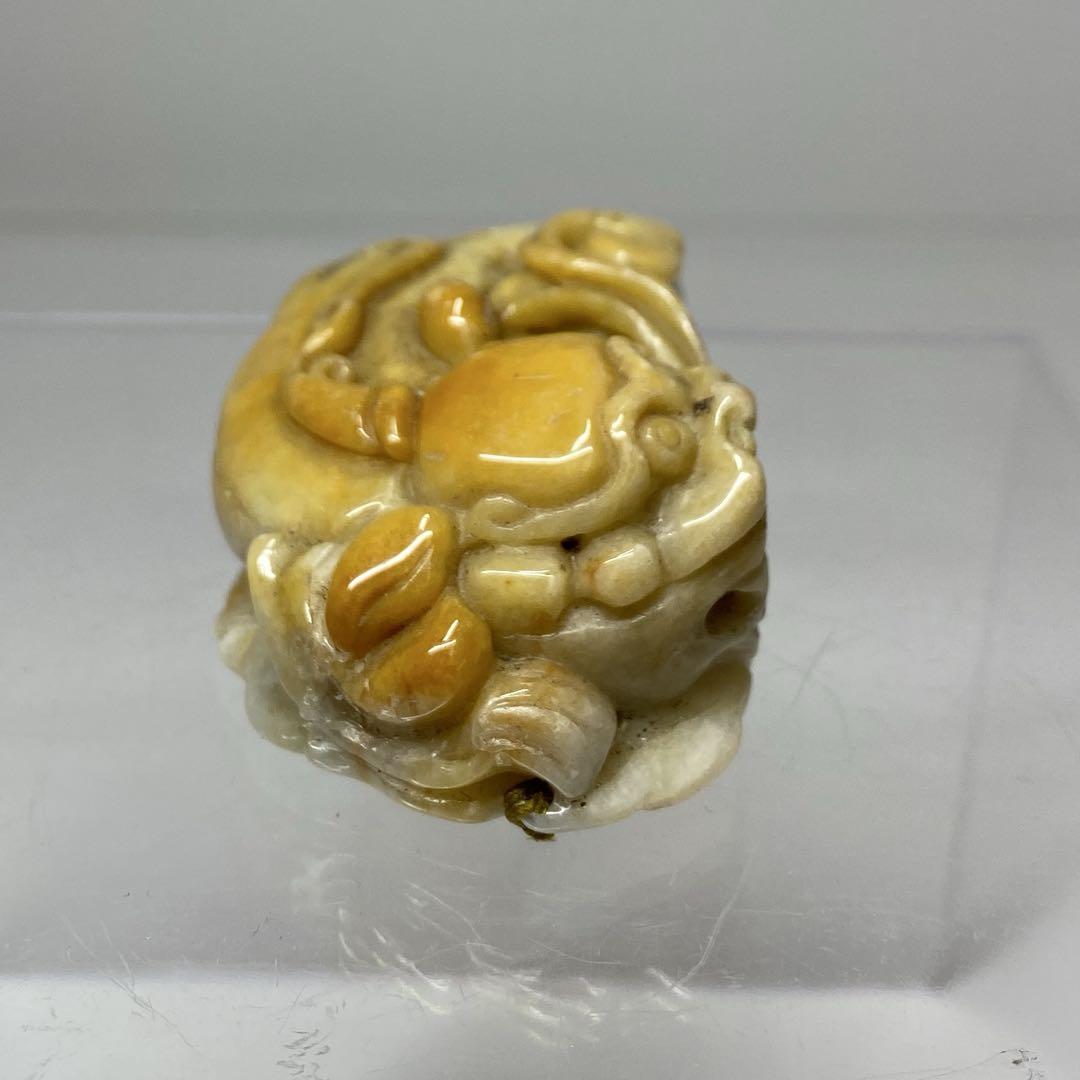 天馬さん同梱　砡、翡翠　獅子置物　148g/幅約7.5㎝　東Y6-1218☆2F