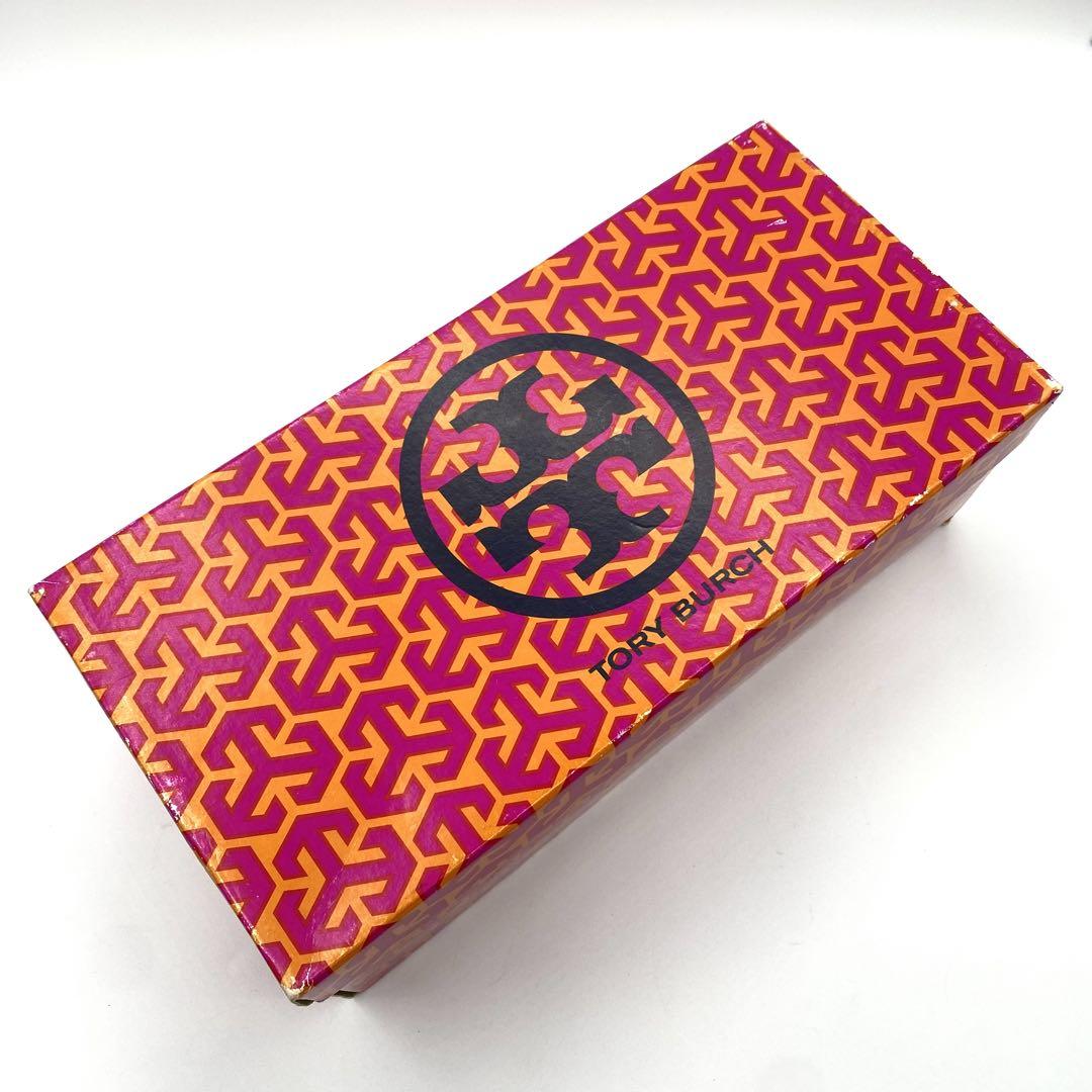 極美品　TORY BURCH ヒールパンプス　ブラック　エナメル　24.5㎝