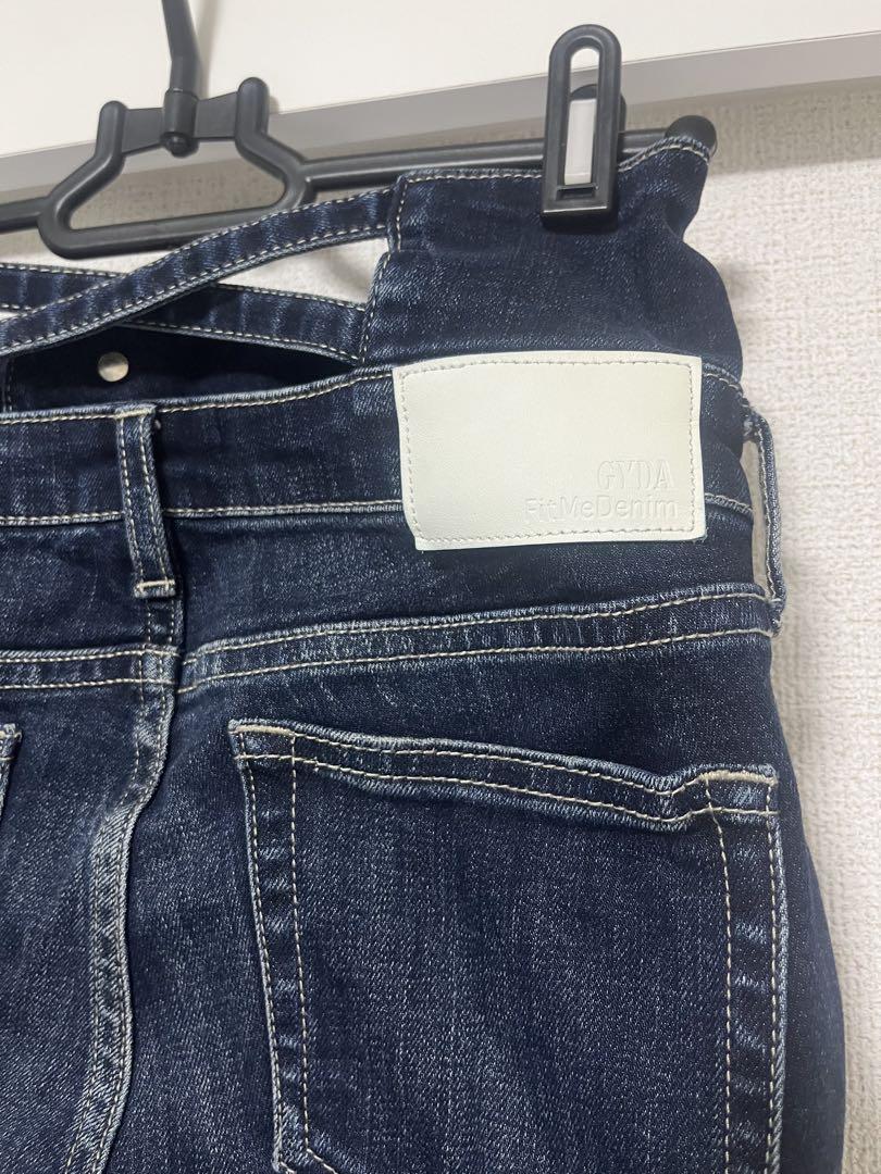 GYDA ハイウエストウエストクロススキニーデニムパンツ インディゴブルー S