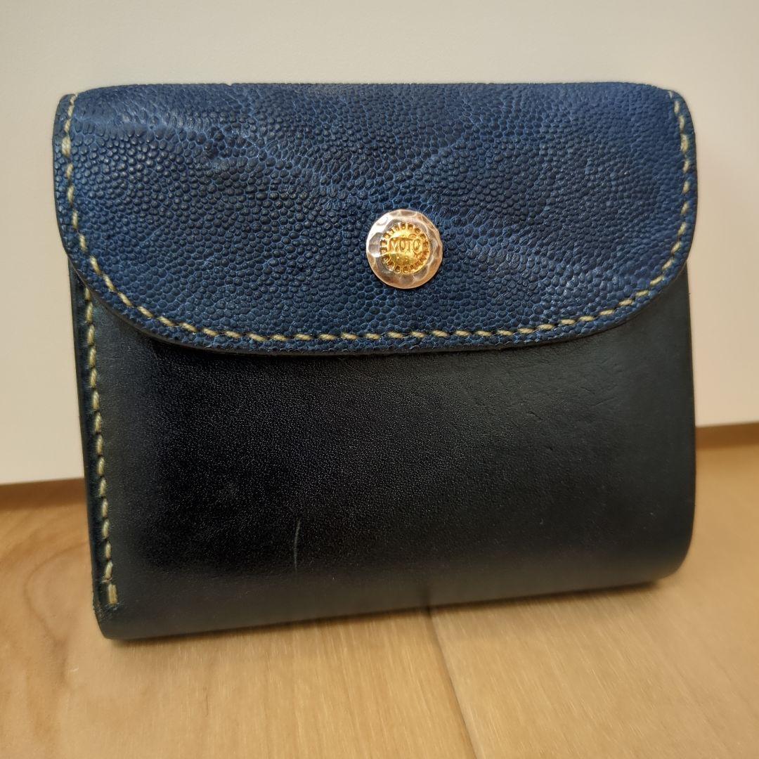 moto 藍染エレファント×ハーマンオーク ショートウォレットMOTO