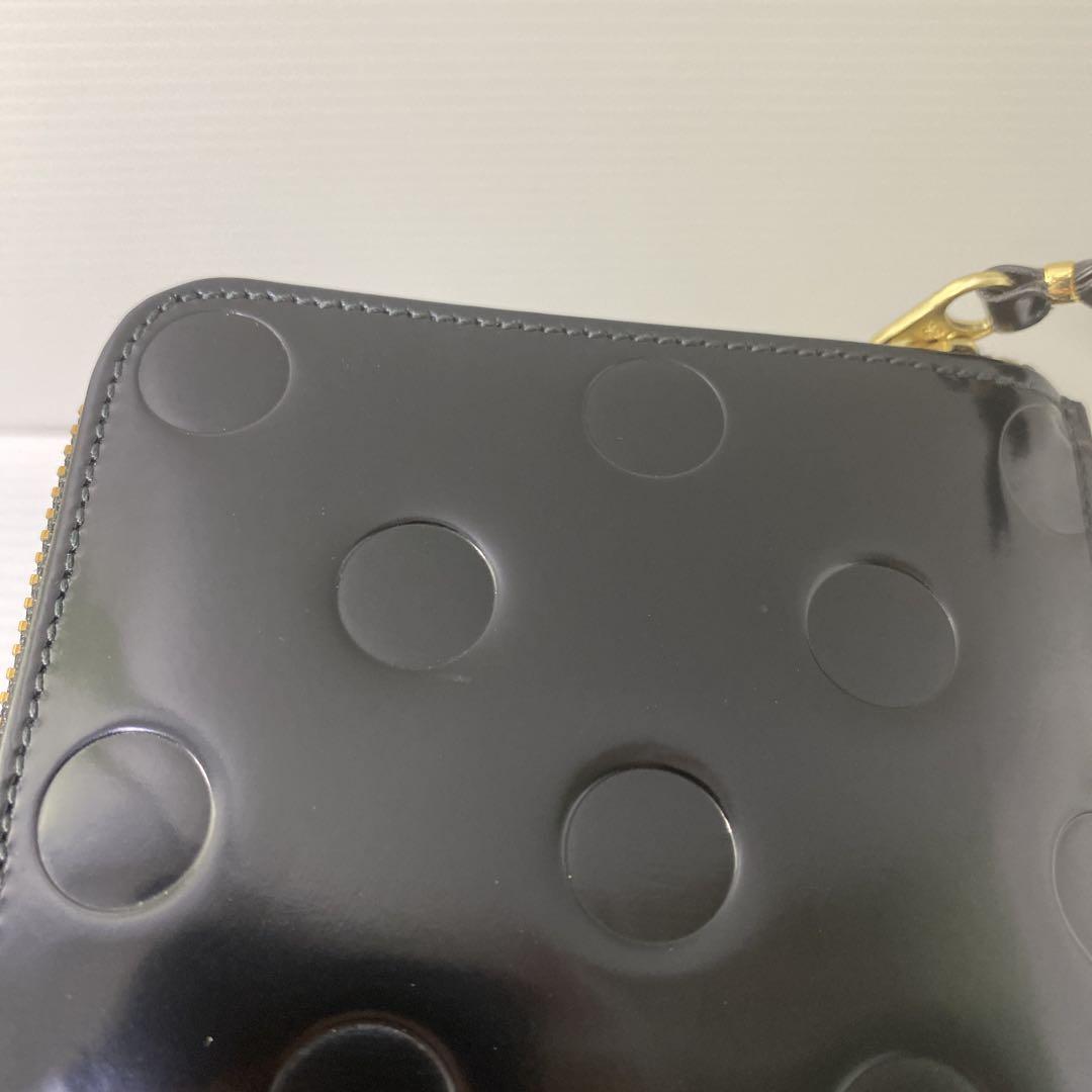 COMME des GARCONS ポルカドット L字ジップ 財布 黒 レディース