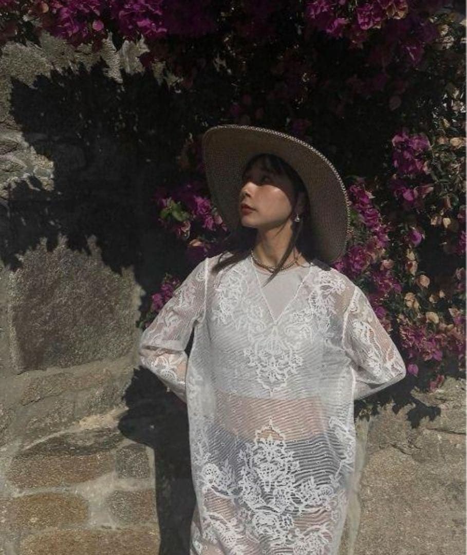 AMERI VINTAGEホワイト総レースドレス