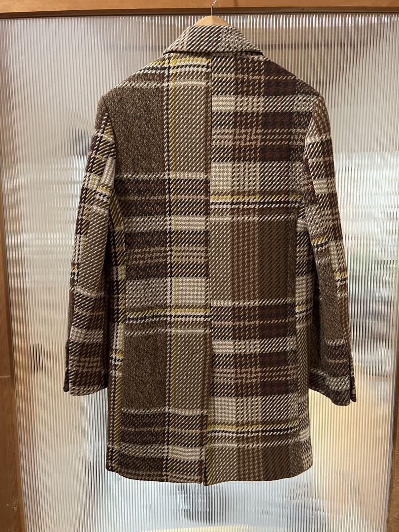 ZARA チェスターコート ブラウン系チェック M（USA Sサイズ）
