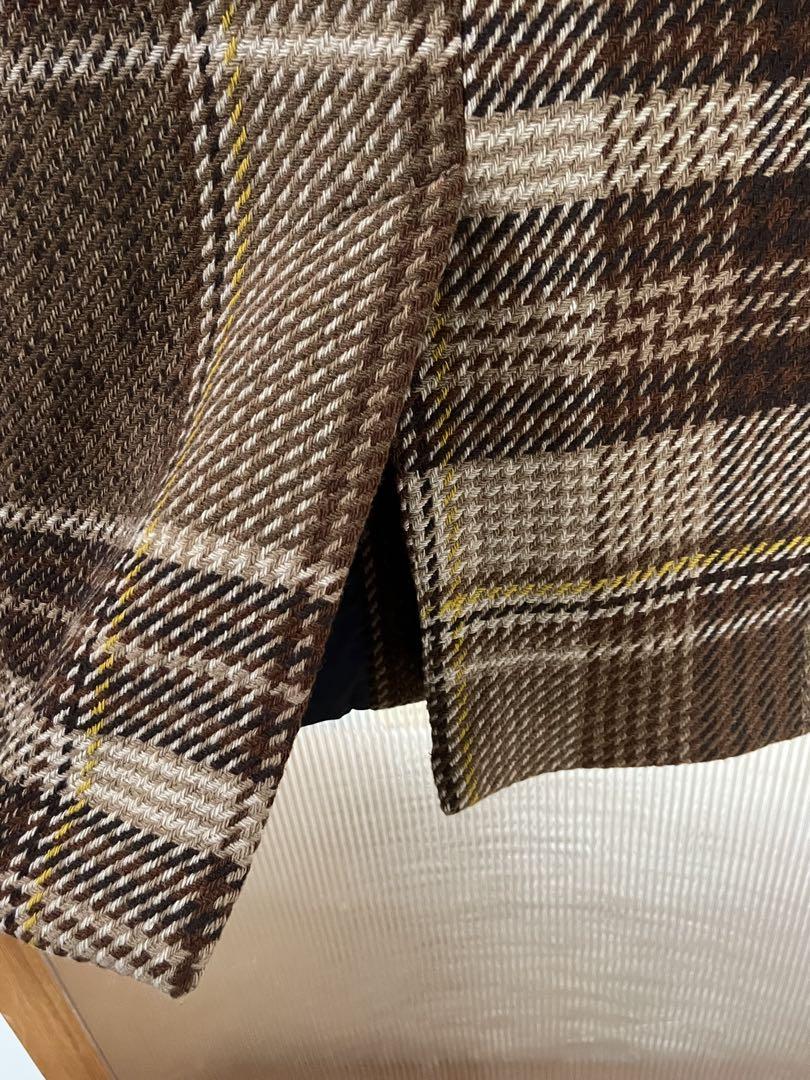 ZARA チェスターコート ブラウン系チェック M（USA Sサイズ）