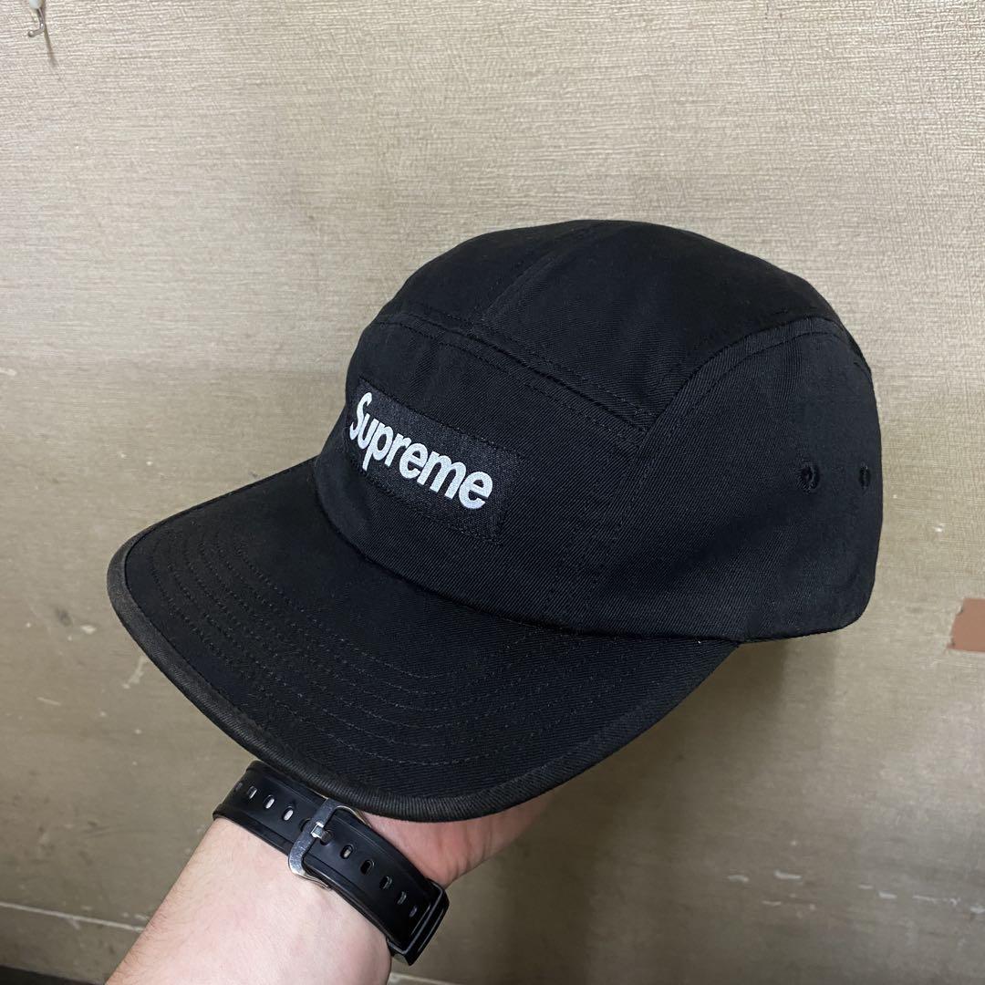 SUPREME ジェットキャップ ボックスロゴ ブラック 黒 レザーストラップ