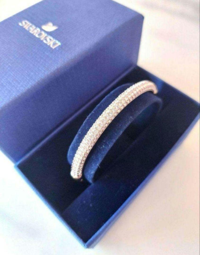 SWAROVSKI Stone ブレスレット スワロフスキー バングル ゴールド