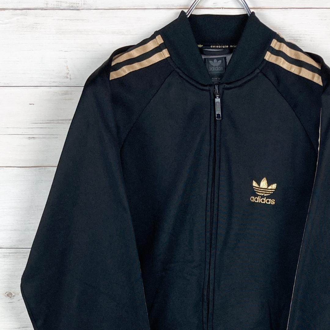 人気 ベロア adidas トラックジャケット トレフォイル L