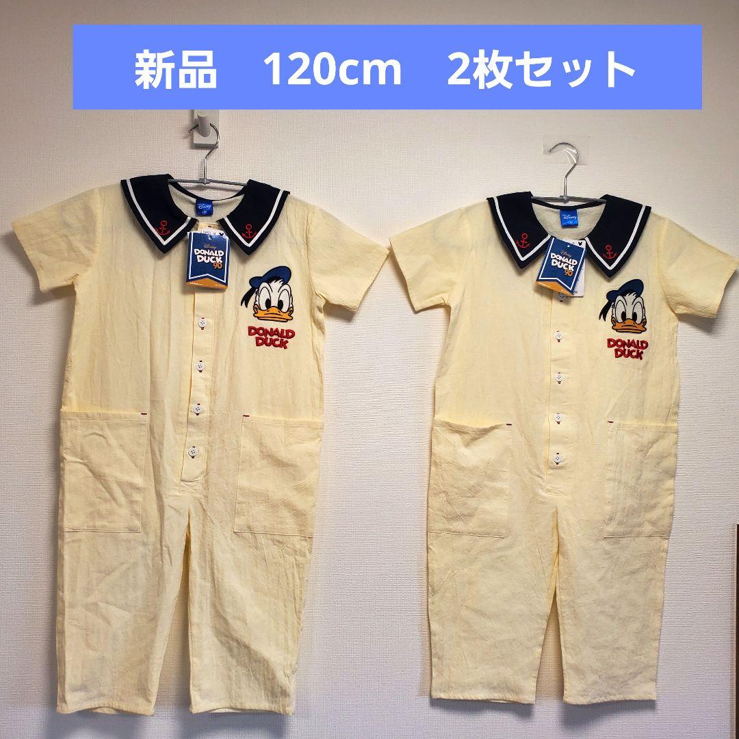 新品 ドナルドダック 120cm 2枚セット セーラー オーバーオール 90周年