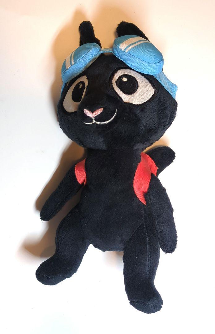 IKEA イケア ラッチョ 黒猫 ぬいぐるみ 青いゴーグル付き