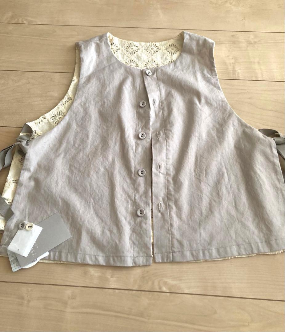 ツハルバイサマンサモスモス　レース×綿リバーシブルベスト