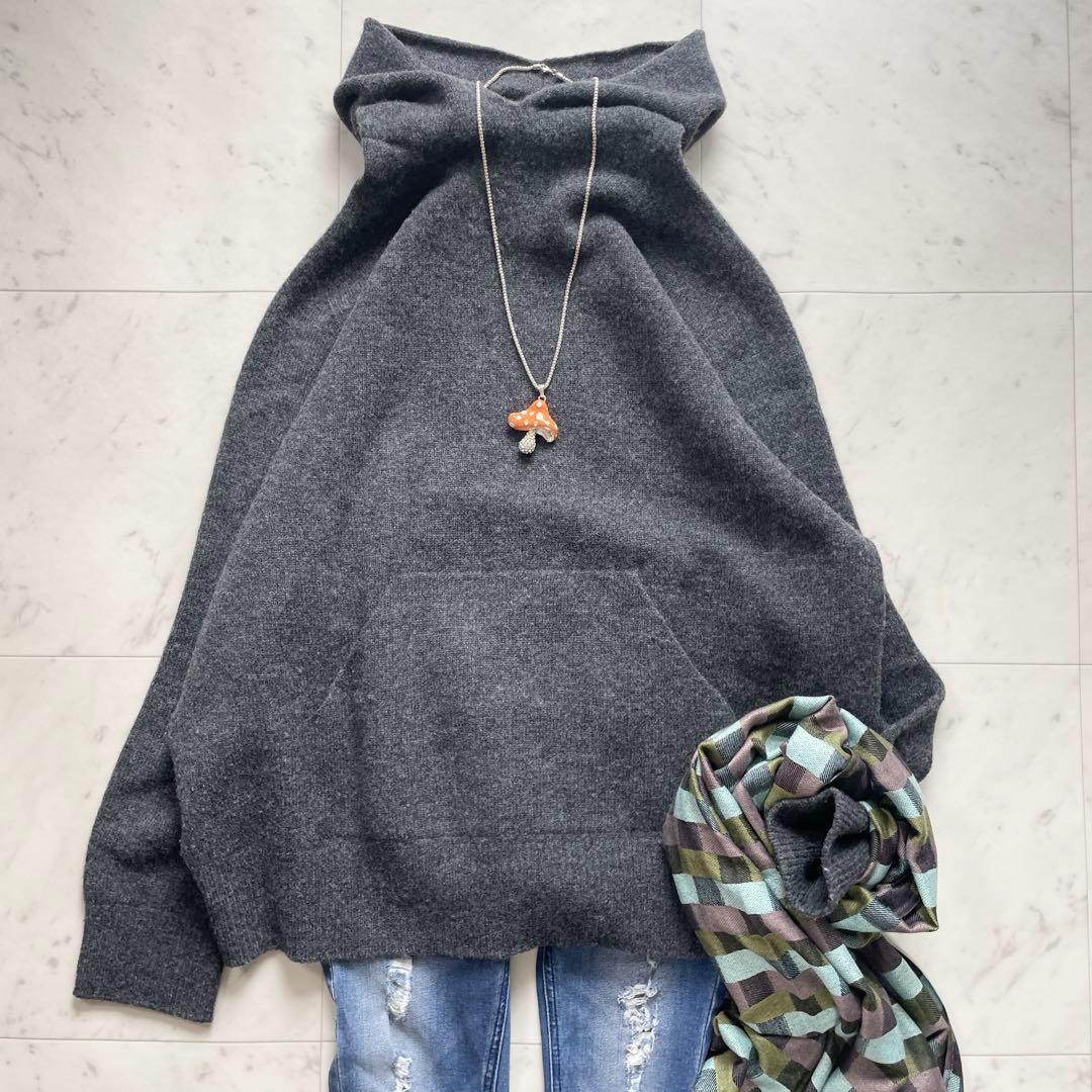 スピックアンドスパン フーディニット フード付き ニット プルオーバー 24AW