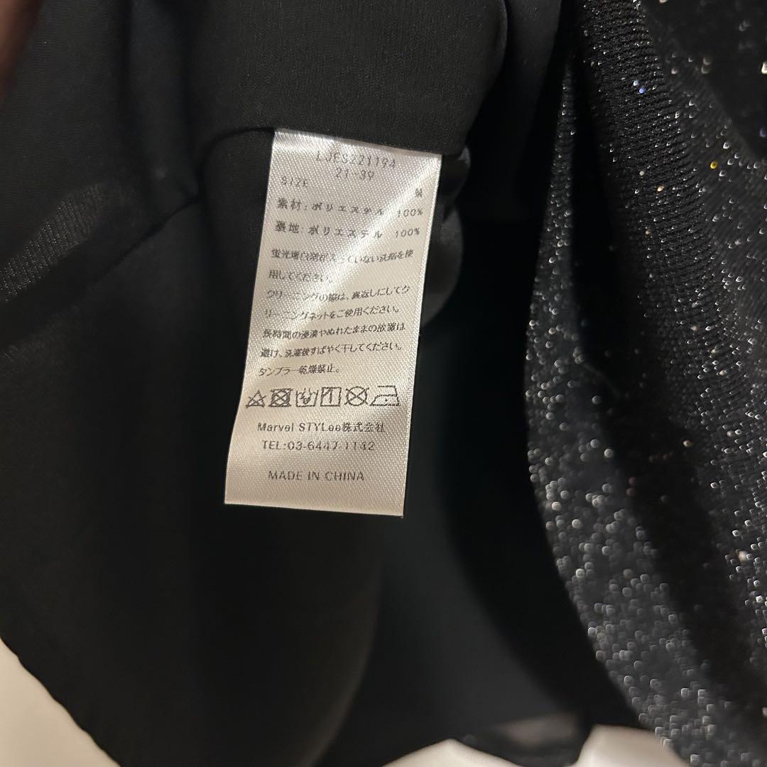【美品】LEJAレース切替透けキラキラAラインロングドレスワンピース