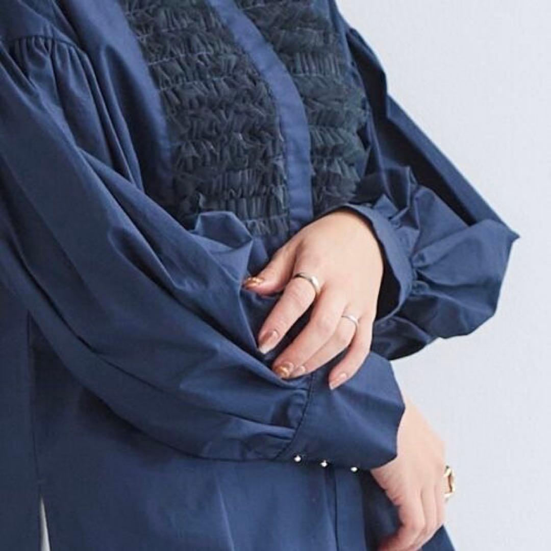 【美品】トラッゾドンナ　チュールフリルブラウス　ネイビー　オーバーサイズ　フリー mdprevattcaulkingandwaterproofing.com