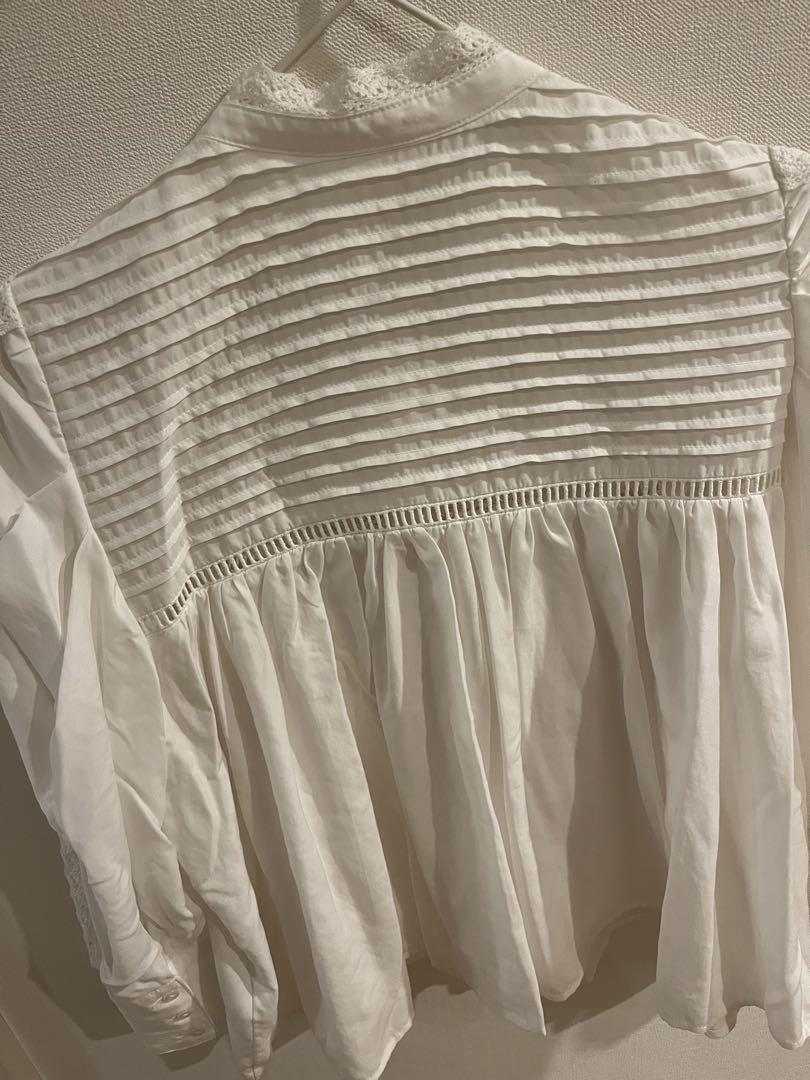 トップス laubeblanc Drape sleeve lace blouse Drape sleeve lace blouse – L'AUBE BLANC