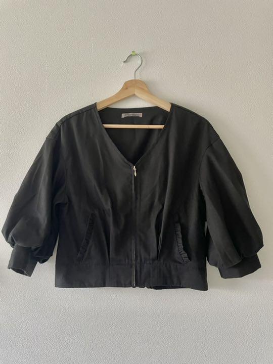 NICE CLAUP ジャケット 黒 ガーリー