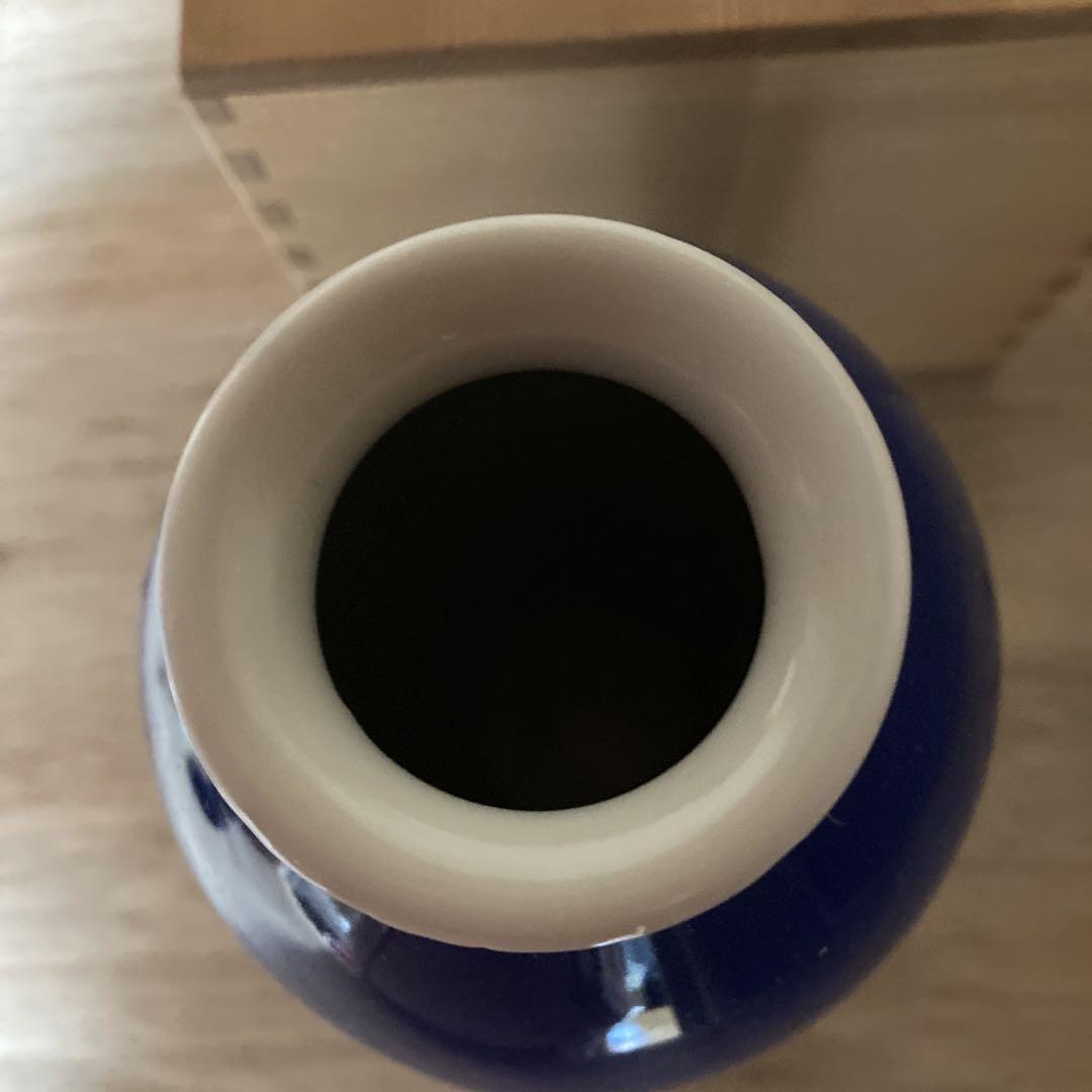 風仙窯　琥山作　花生　青　陶器製