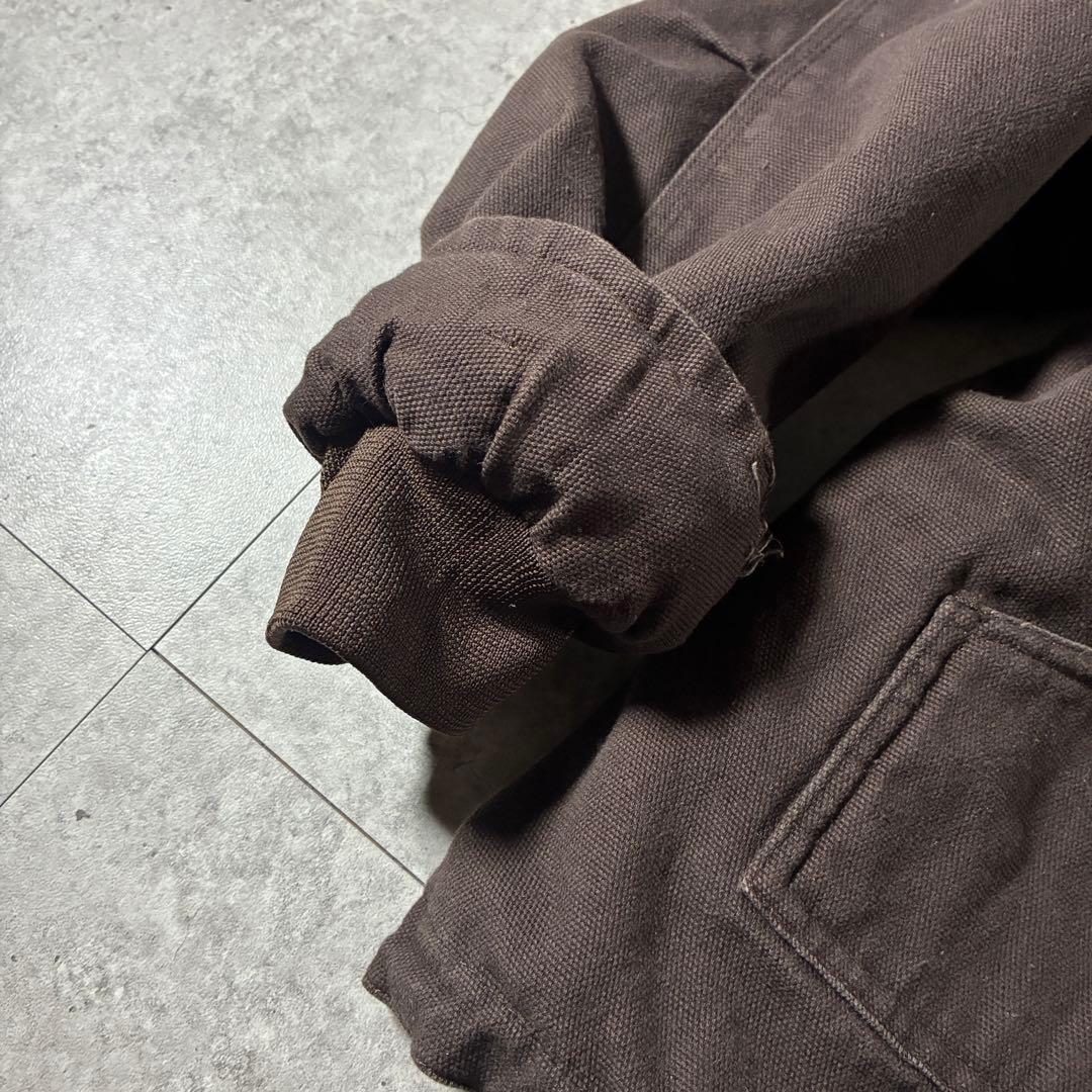 90s古着 デトロイトジャケット型ダックジャケットダークブラウン中綿裏ボアワーク 90s古着 デトロイトジャケット型ダックジャケットダークブラウン中綿裏ボアワーク