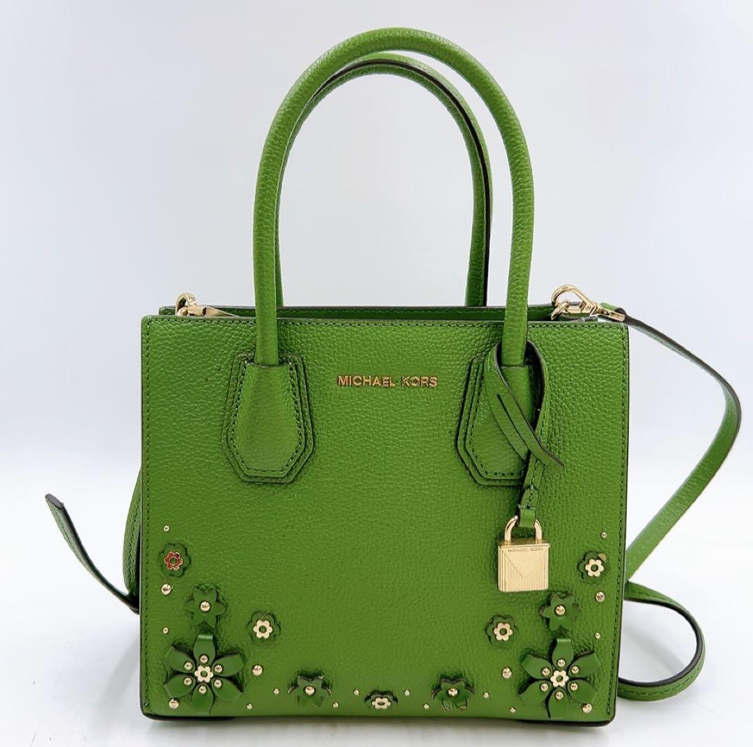 4AAM047 MICHAEL KORS 2wayハンドバッグ　レザー　グリーン