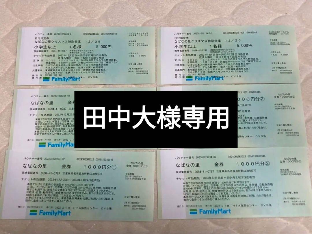 なばなの里　クリスマス限定チケット×2枚(12/25 指定)+4000円商品券付