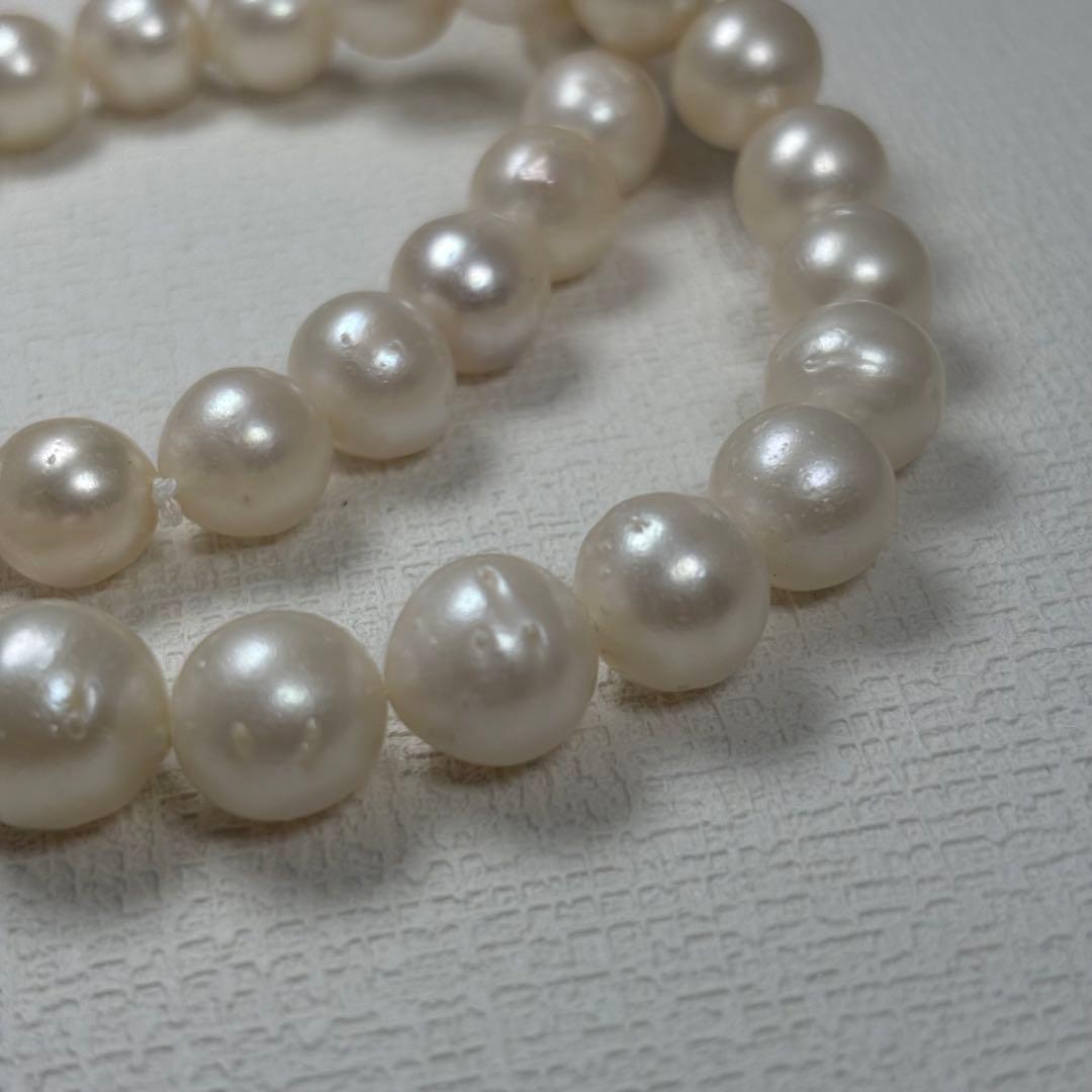 b9 テリ5 白蝶真珠　南洋真珠　9-14.5 本真珠　パールネックレス