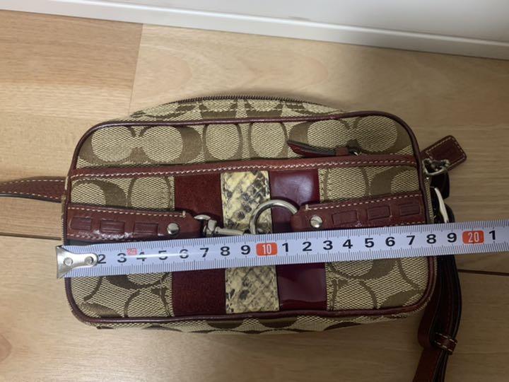 【同梱不可】 コーチ COACH シグネチャー 本 レッド パイソン ウエストバック バッグ