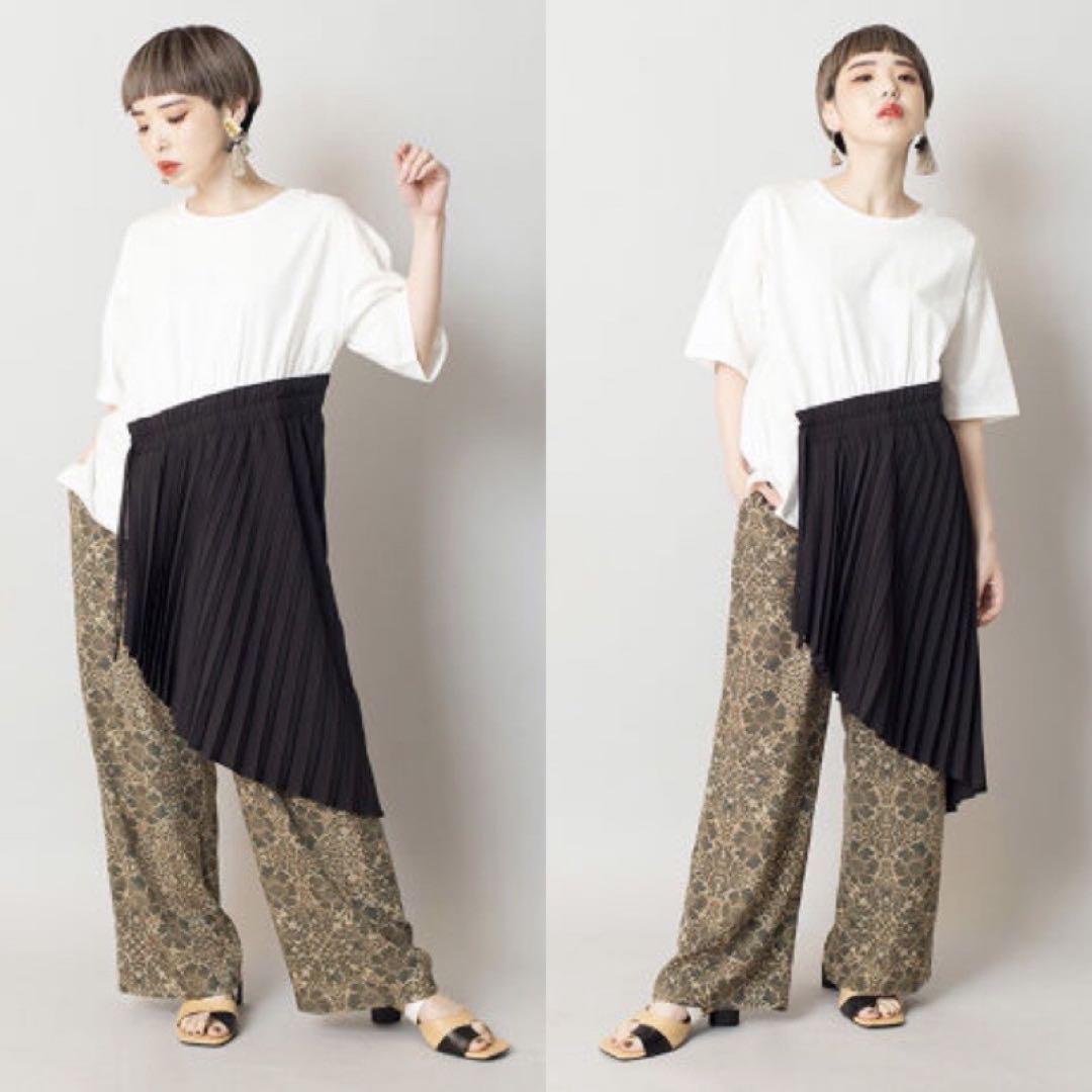 新品♡osmosis♡アシンメトリープリーツTシャツ♡