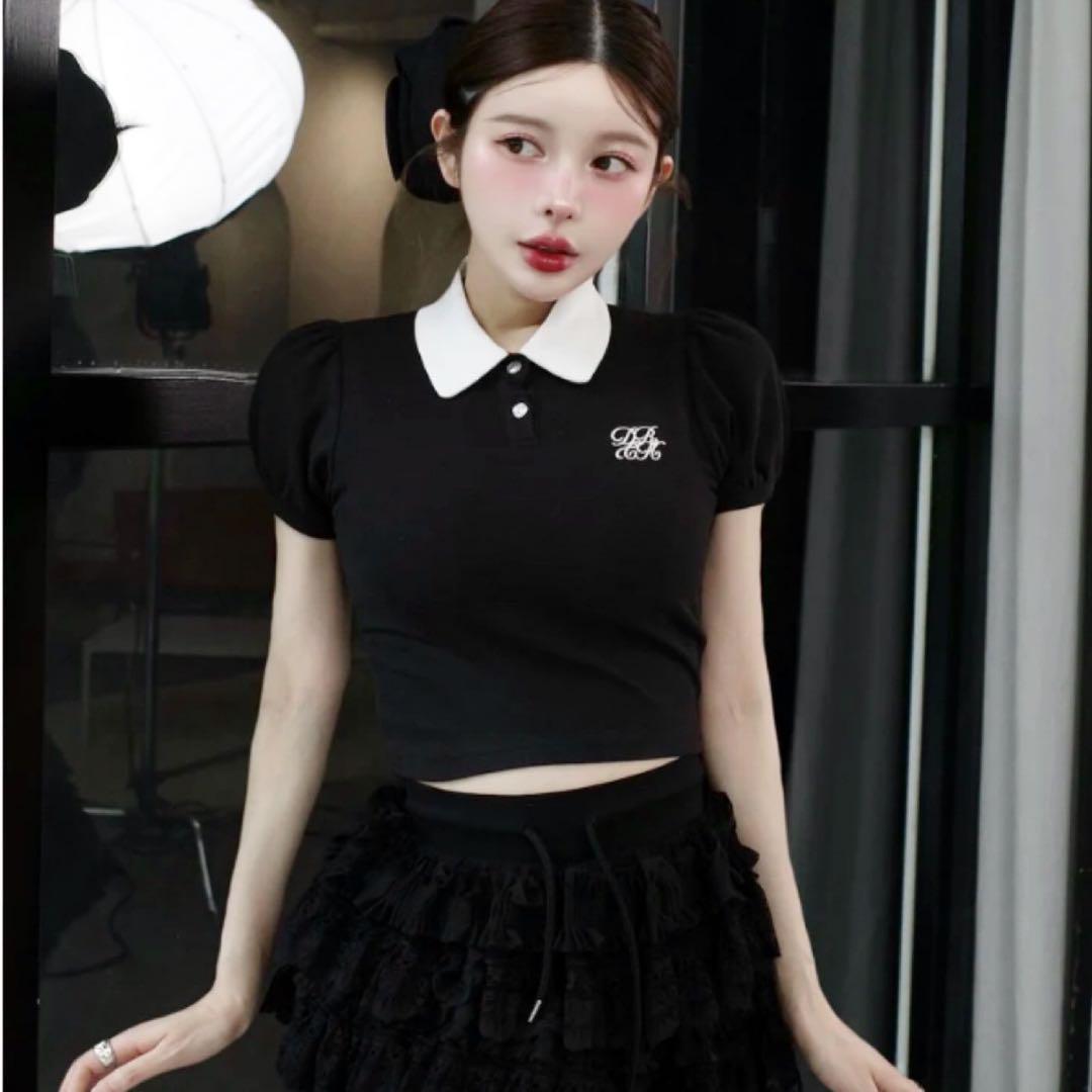 Darich ダーリッチ　DRCHバイカラーポロシャツ　ブラック　BLK