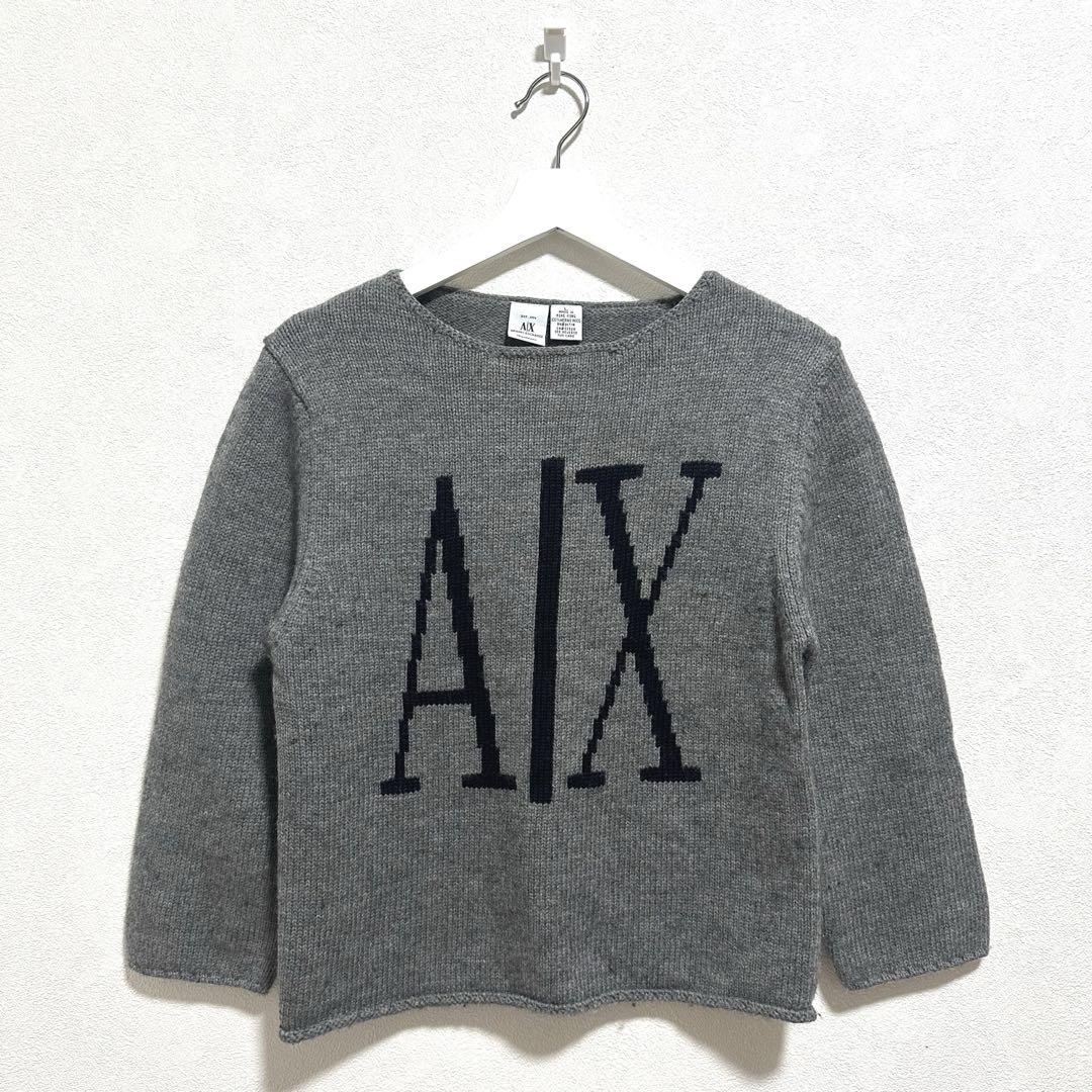 《A|R ARMANI EXCHANGE》(L) 長袖ニット 毛100% グレー