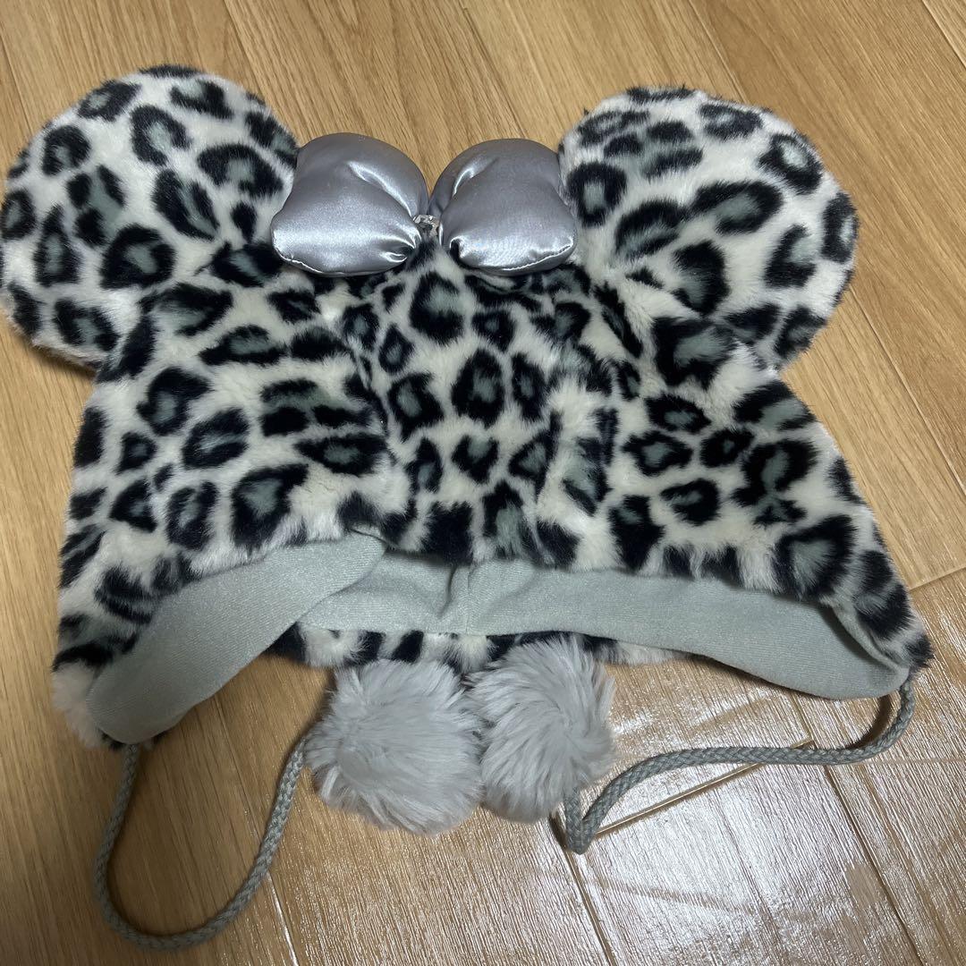 ディズニー　ミニーちゃん豹柄　帽子