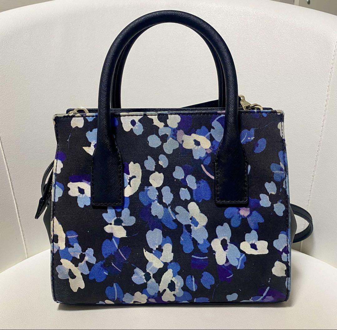 n*k様 【極美品】kate spade ハンドバッグ　お花アップリケ　ネイビー 極美品】kate spade ハンドバッグ お花アップリケ ネイビー
