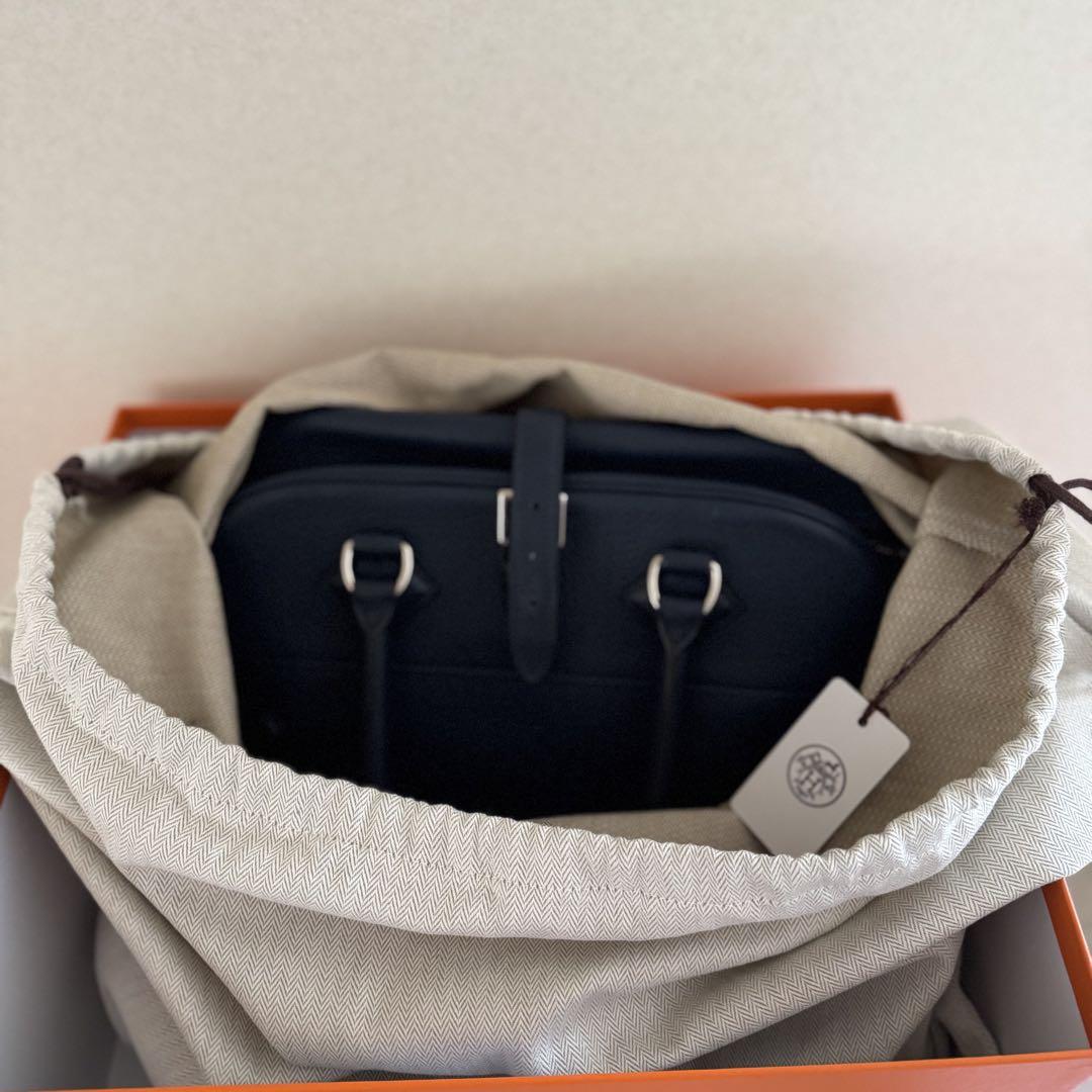 【極美品】HERMES アトラス ３５ ネイビー A4収納可 ビジネスにも