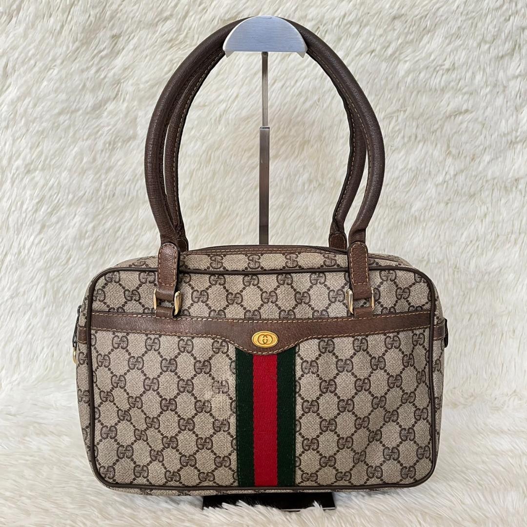 GUCCI オールドグッチ ハンドバッグ シェリーライン PVCレザー GG柄