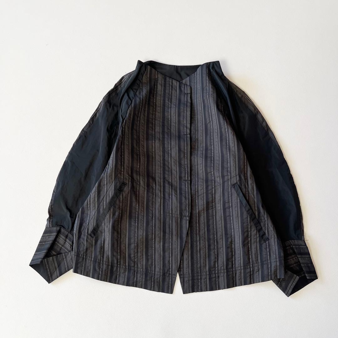 5.9万 24年AW 芽風 メフウ 38 シルクボーダージャケットM・慈雨