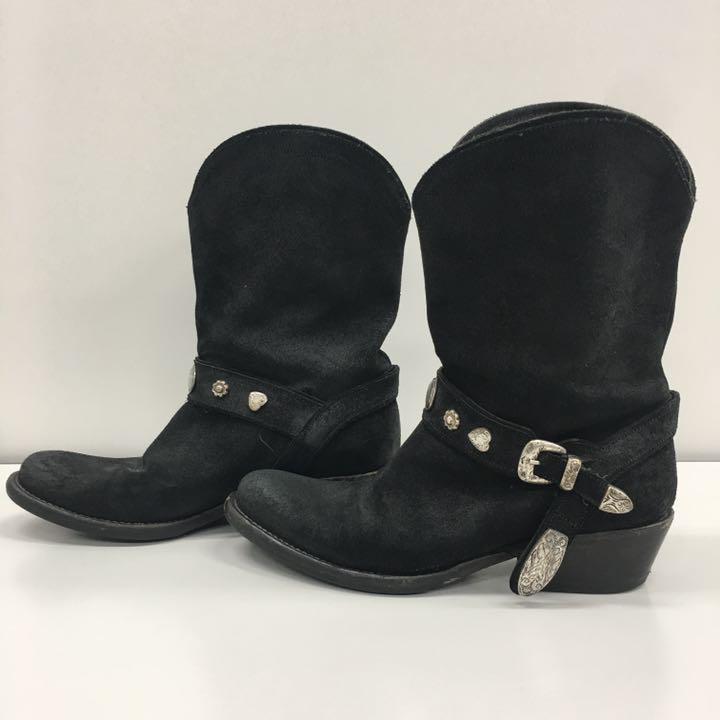 SARTORE 黒 スエード ウエスタンブーツ