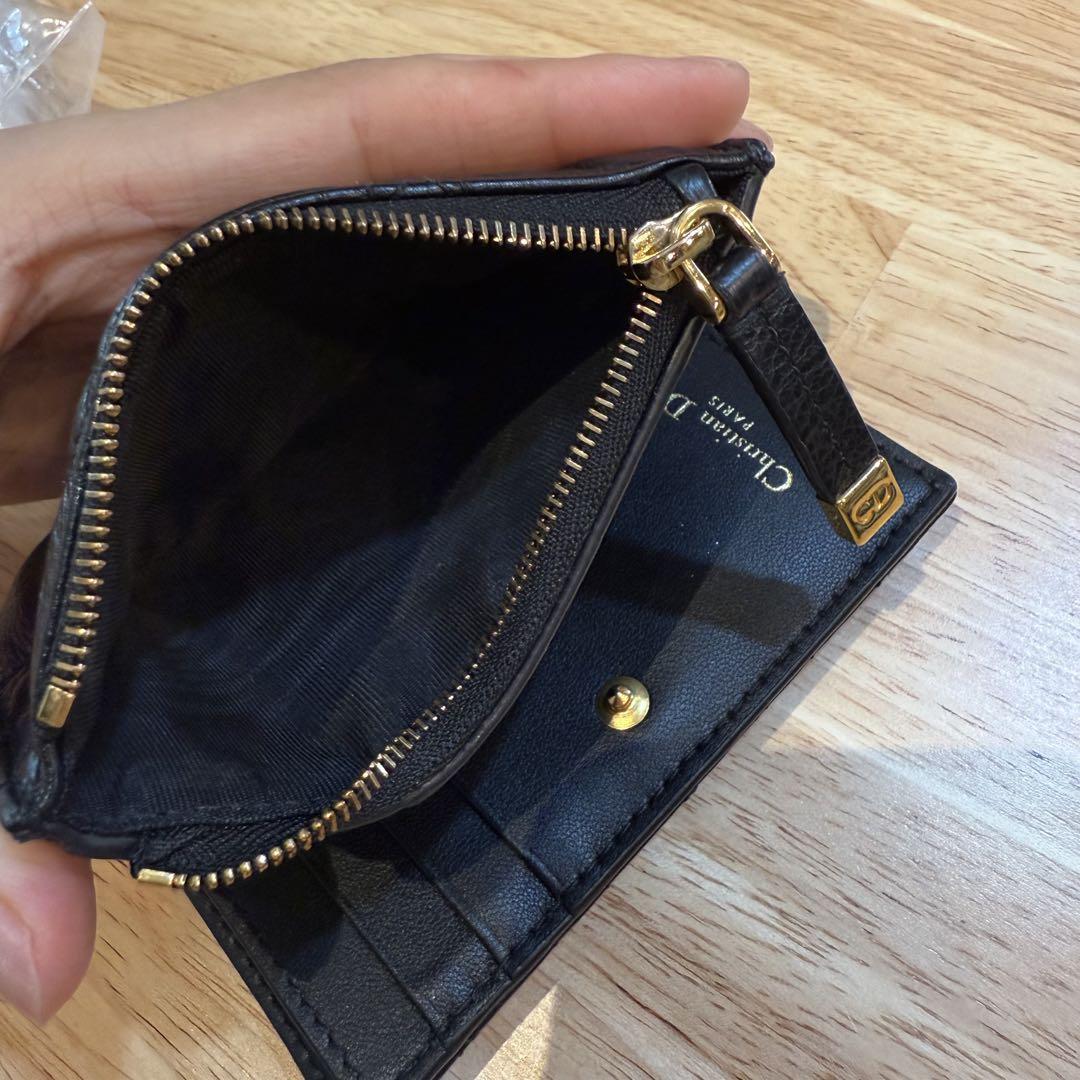 美品】Dior ディオール CDロゴ レザー ミニ財布 ブラック - メルカリ