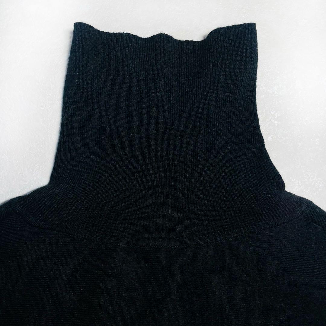 美品✴︎Curensology ブラック タートルニットワンピース ウール 洗濯可