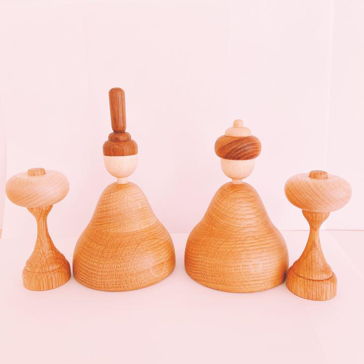 ハンドメイド 木製 雛人形