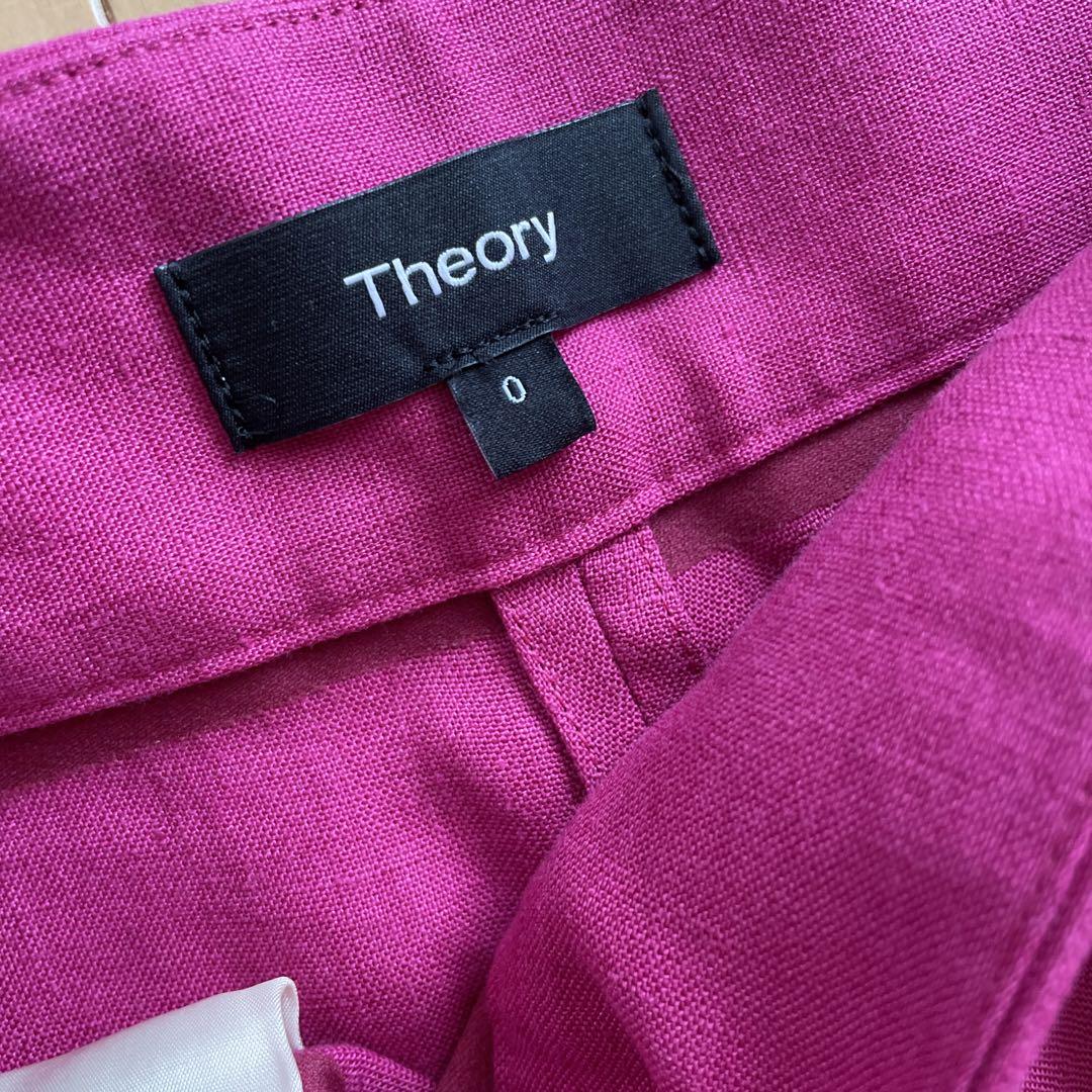 お値下げ Theory セオリー リネンテーパードパンツ ピンク 美品✨