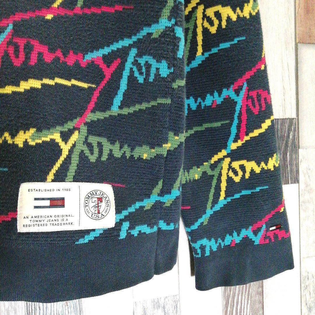 TOMMY JEANS トミージーンズ ニット☆総柄 ゆるだぼ - メルカリ