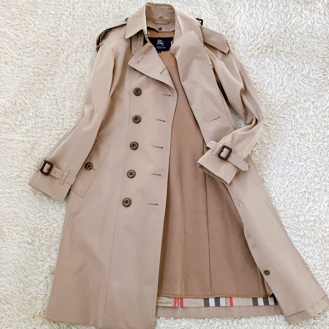BURBERRYLONDON  ライナー付きトレンチコート　ベージュ　38 バーバリーロンドン トレンチコート メガチェック ライナー付 38