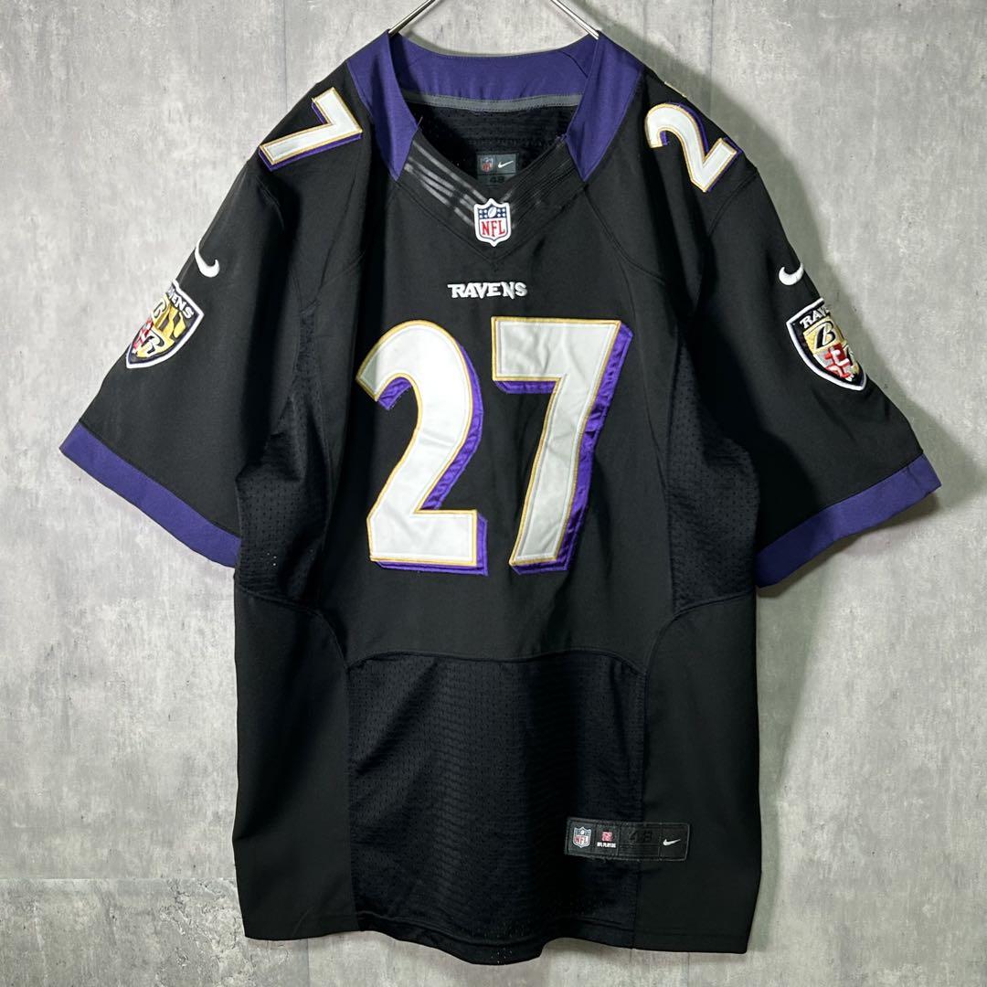 NIKE NFL 公式 Ravens レイ・ライス ゲームシャツ 刺繍 黒