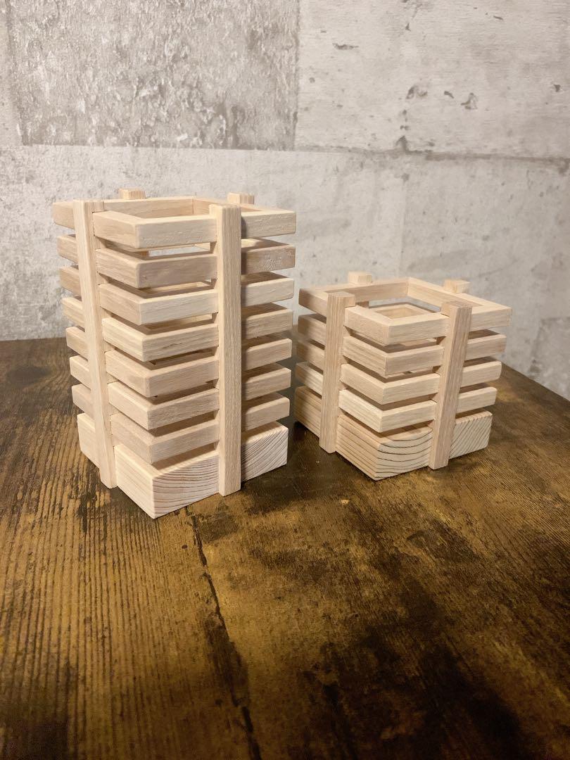 【ハンドメイド】無垢材2サイズペンスタンド