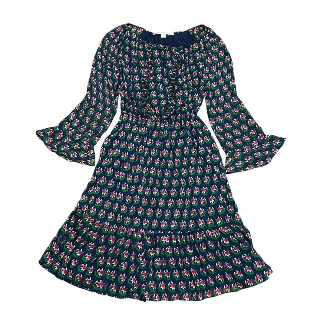 ダイアンフォンファステンバーグ ワンピース シルク リボン 花柄 総柄 ダイアンフォンファステンバーグ ワンピース シルク リボン 花柄