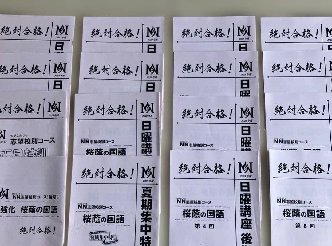 NN桜蔭 日曜講座前期後期テキストフル国語計17冊傷や汚れあり